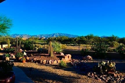 Sweeping catalina Mountain and golf course views from the yard